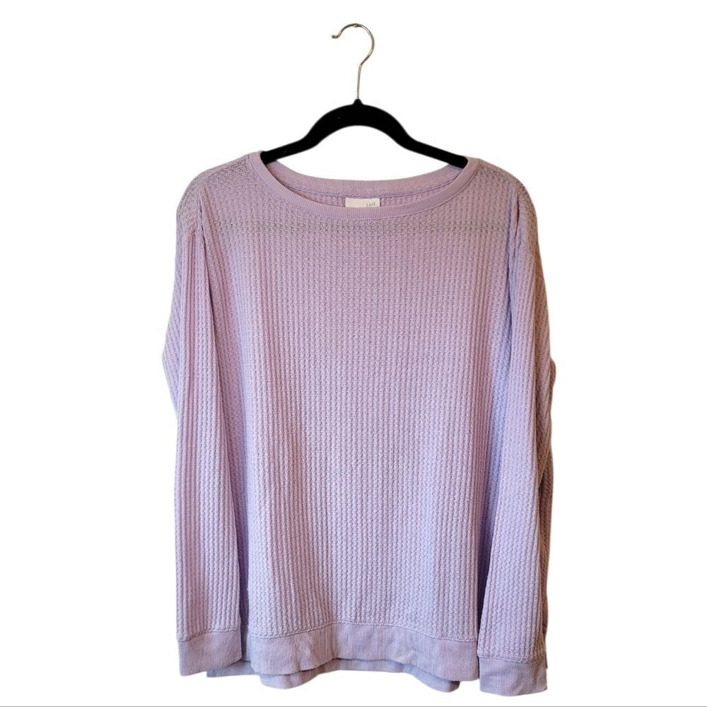J. Jill Women's Lilac Purple Waffle Knit Top Size M